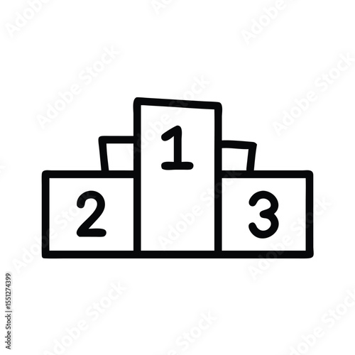 Vector podium illustration for winner achievement success competition ranking first place award