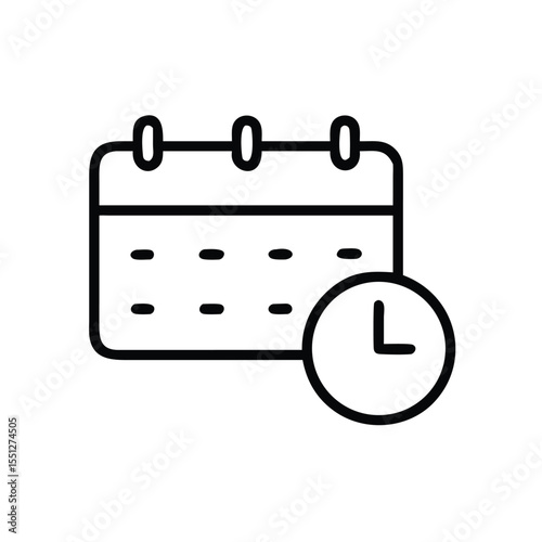 Calendar appointment schedule reminder date time management planning event deadline icon vector design