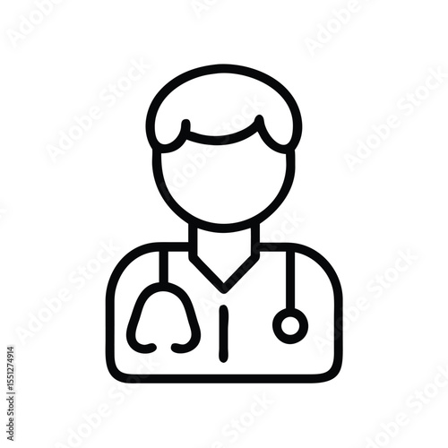 Doctor icon vector illustration of medical professional with stethoscope healthcare provider drawing design