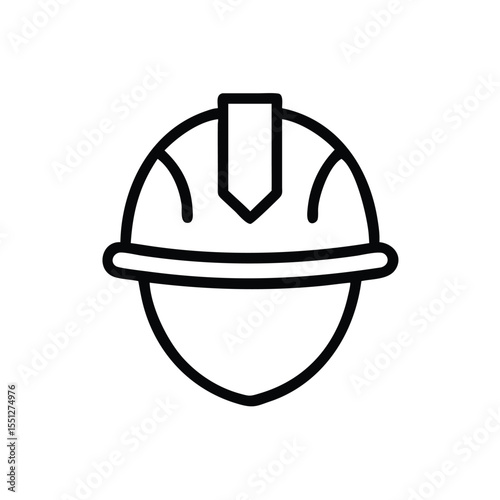Construction worker safety helmet icon vector illustration for industrial protection design needs