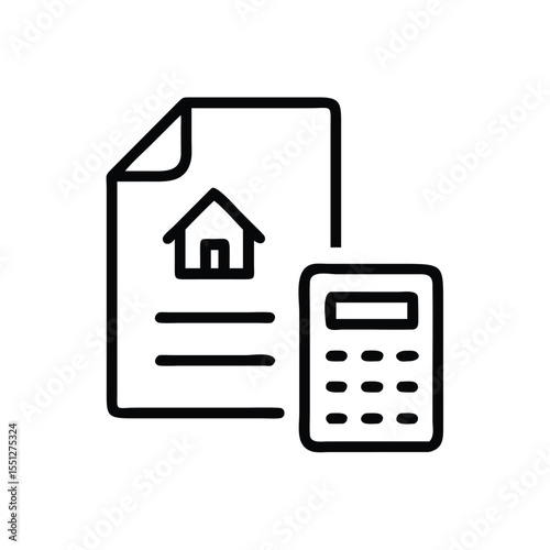 Mortgage calculator and home loan document for financial planning and real estate investment
