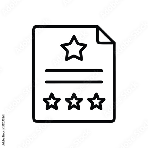 Star rating document icon vector illustration for feedback review and customer satisfaction report