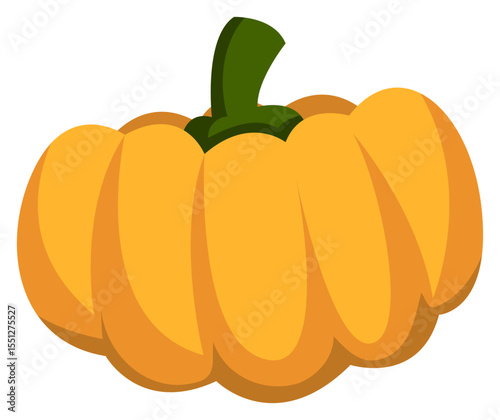 Vibrant Orange Pumpkin Illustration Perfect for Autumn Designs