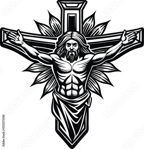 The Crucifixion: A poignant image depicting the crucifixion, symbolizing faith, sacrifice, and spirituality, meticulously rendered with artistic detail.
