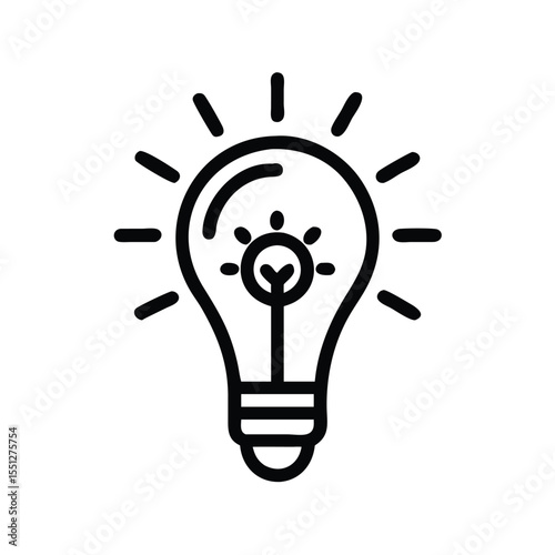 Light bulb icon idea innovation inspiration creative solution electric power energy symbol vector design