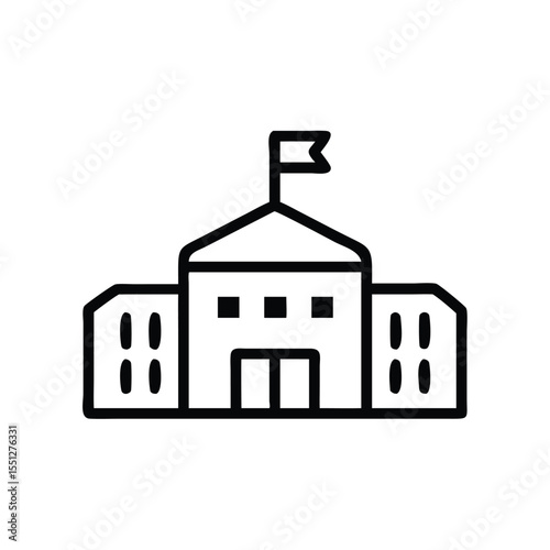 School building education learning university college campus architecture vector icon graphic design