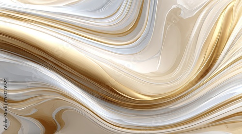 Swirling Textures of Creamy Beige and Gold