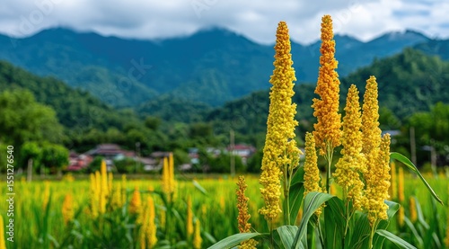 Floral Tapestry Embraces The Distant Mountain View