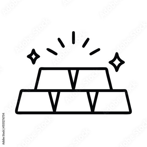 Gold bars bullion stack icon vector illustration finance investment banking wealth treasure asset rich