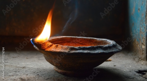 Glowing Ember Ignites a Peaceful, Still Night