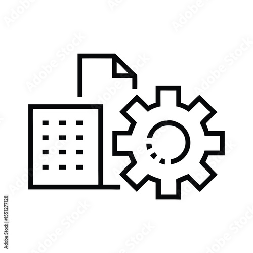 Automation process icon vector file management system settings configuration workflow gear document