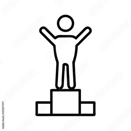 Success achievement champion winner victory podium standing silhouette icon vector design 96