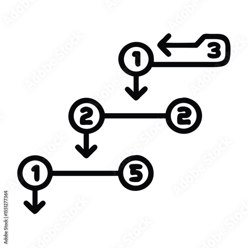 Workflow diagram with numbered steps process flow chart infographic illustration linear design