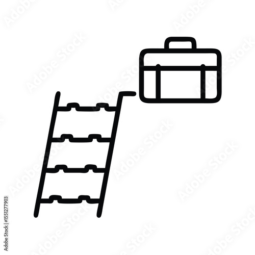 Ladder to success career opportunity business briefcase climbing corporate job growth achievement concept