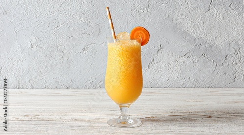 Delightful Tropical Drink with Fruity Orange Slice