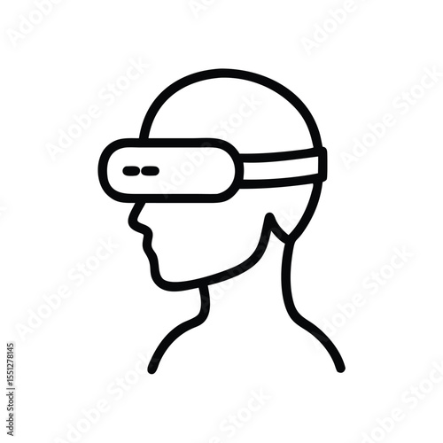Person wearing vr headset vector illustration for virtual reality augmented reality and metaverse design