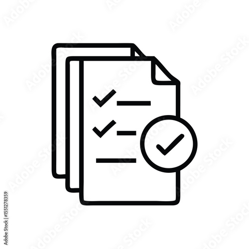 Checklist complete task list document with check marks and circle vector icon illustration 96