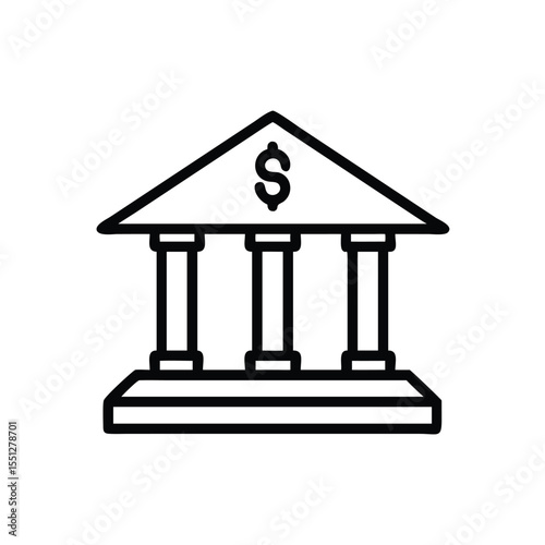 Bank building icon vector illustration financial institution money investment banking symbol design