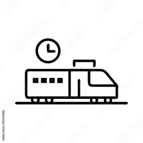 Train schedule and time transportation icon vector illustration of public transit service