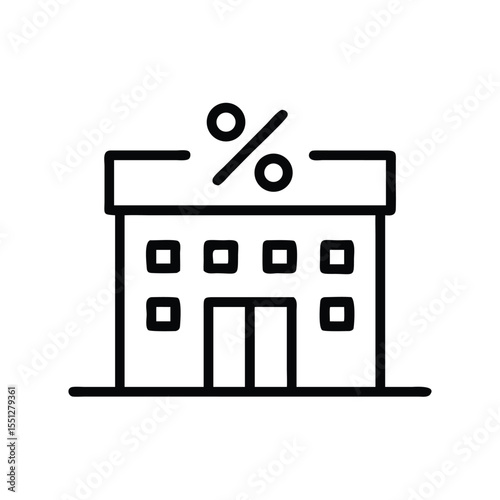 Find best mortgage rates building icon for property investment and financial planning advice