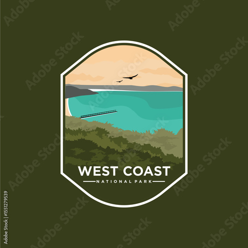 West Coast National Park emblem logo illustration