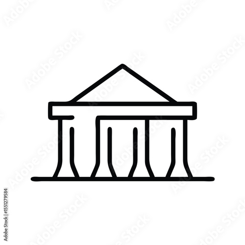Bank building icon vector illustration financial institution symbol government courthouse design