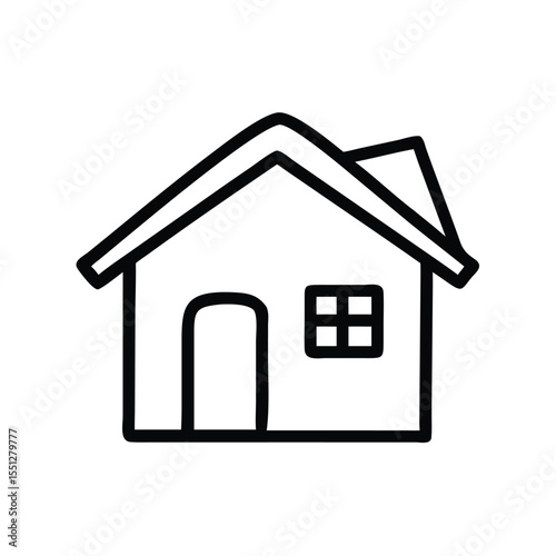Simple house outline vector icon for real estate design and architecture projects and home decor needs