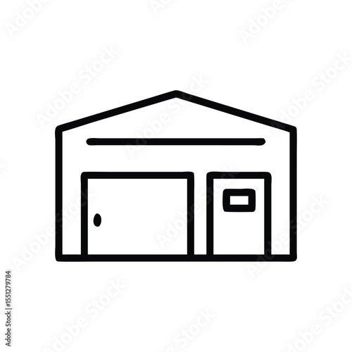 Find the perfect storage unit: simple line art of a garage or warehouse for your needs today