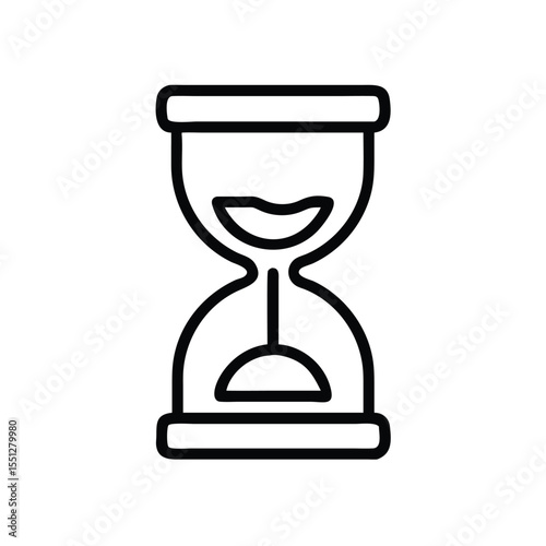 Hourglass sand timer vector icon illustration representing time management deadline symbol
