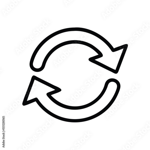 Refresh icon vector illustration, reload arrow symbol graphic, sync process sign isolated design