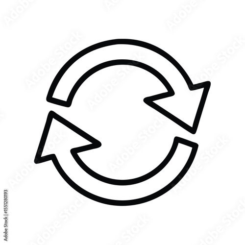 Circular arrow rotation symbol for refresh reload repeat cycle sync and exchange process icon