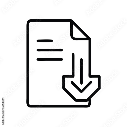 Download file document icon vector illustration for website and graphic design element use