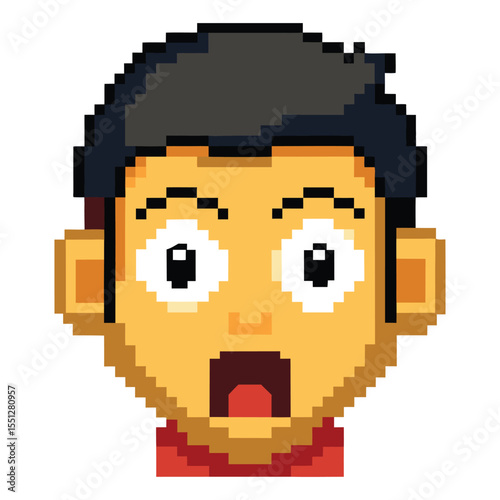Pixel surprised face