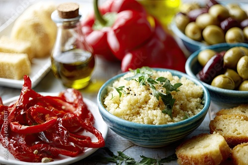 Assorted Mediterranean Style Tapas with Fresh Ingredients