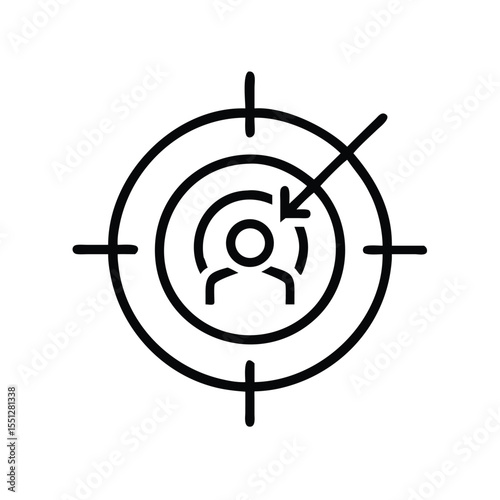 Target audience icon vector illustration concept for marketing strategy and business focus needs