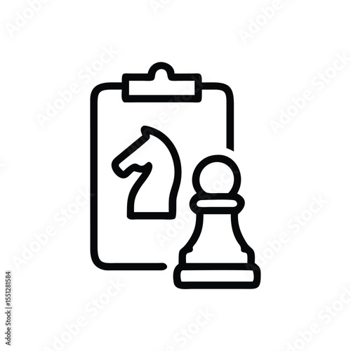 Chess strategy planning concept icon vector illustration for game and business strategy design