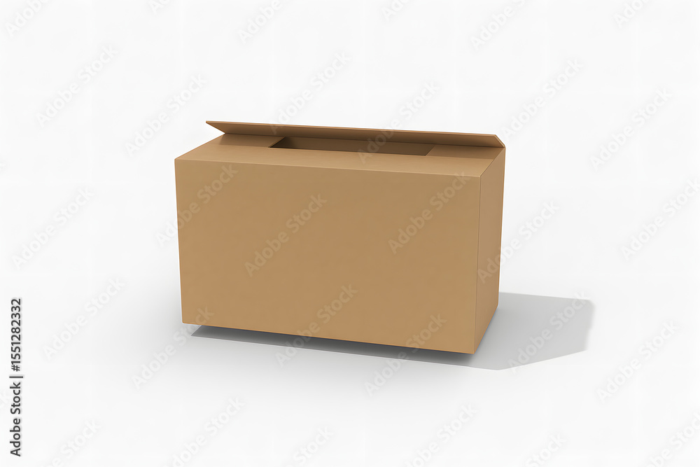 Realistic Open Cardboard Box Mockup on White Background – Packaging Design Template Realistic Open Cardboard Box Mockup on White Background – Packaging Design Template