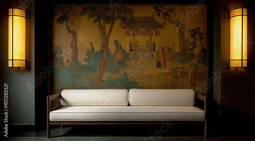 Elegant Sitting Room Interior with Antique Artwork