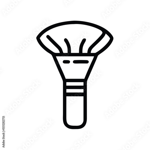 Illustration of a professional makeup brush for applying powder and cosmetics for beauty routine