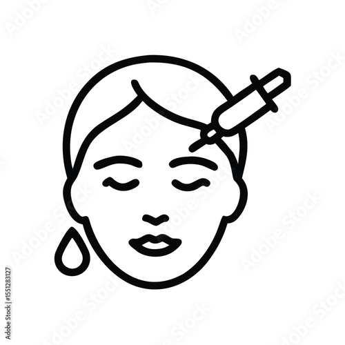 Woman receiving facial injection treatment for skin care and beauty enhancement procedure done well
