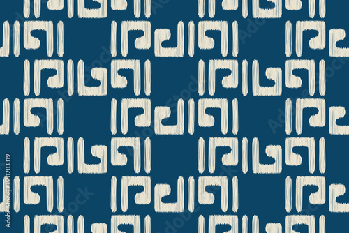Motif ethnic handmade beautiful Ikat art.Ikat ethnic tribal, boho colors seamless wallpaper. Ethnic Ikat abstract background art.Design for texture, fabric, clothing, wrapping, carpet.