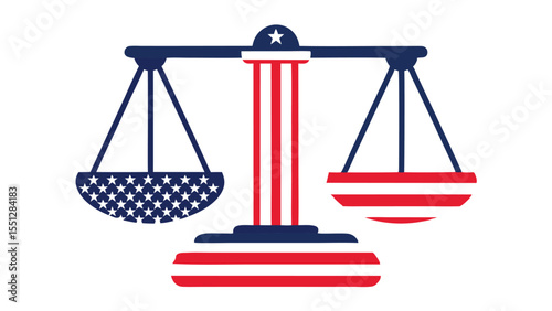 American Justice Scales of Balance Law Legal System Patriotism Symbol USA Constitution Independence