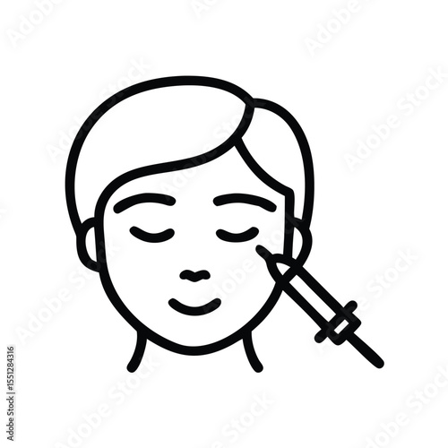 Face filler injection treatment for skin rejuvenation and anti wrinkle procedure in cosmetology clinic