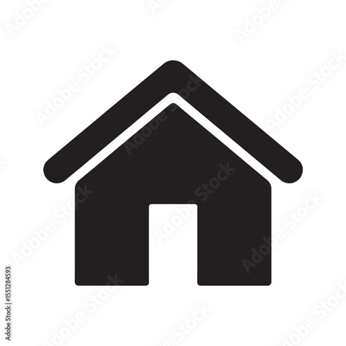 Simple and Elegant Home Icon Depicting Architecture and Residence Symbolism with a Clean and Modern Design for Digital and Print Media