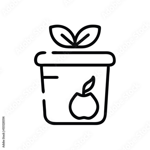 Plant pot with apple tree seedling vector illustration for gardening and agriculture concept icon design