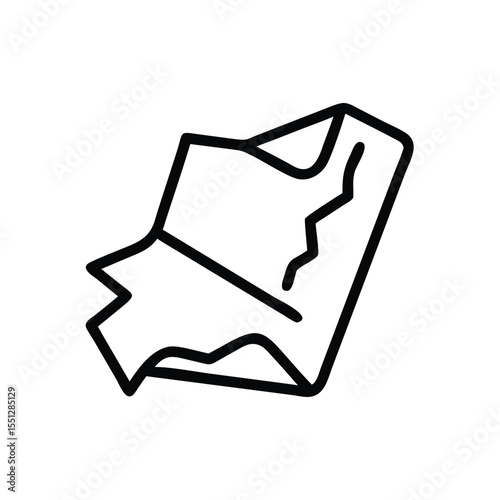Crumpled paper trash waste recycle bin office school discarded document sheet vector drawing icon graphic