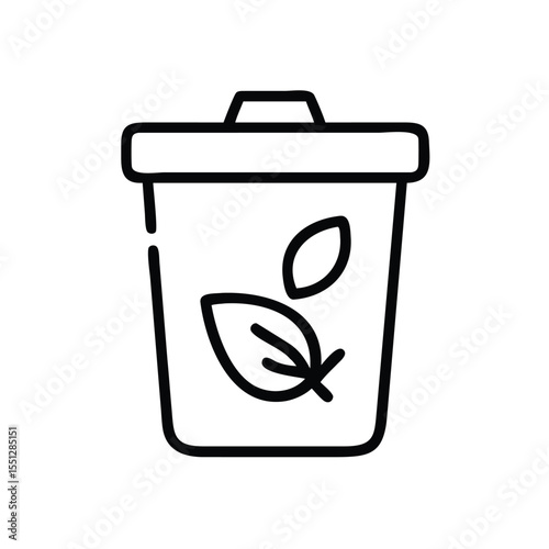 Eco friendly compost bin vector icon for organic waste management and sustainable living and recycling concept