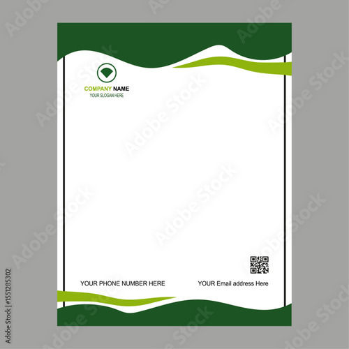 Modern Green Letterhead for Company or Office Use.ai