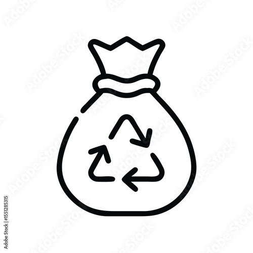 Recycle bag icon vector illustration for waste management and environmental protection concept design element