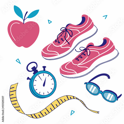 Vibrant wellness elements promoting a balanced and active lifestyle approach
